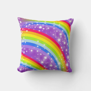 rayas de arcoiris almohada colorida