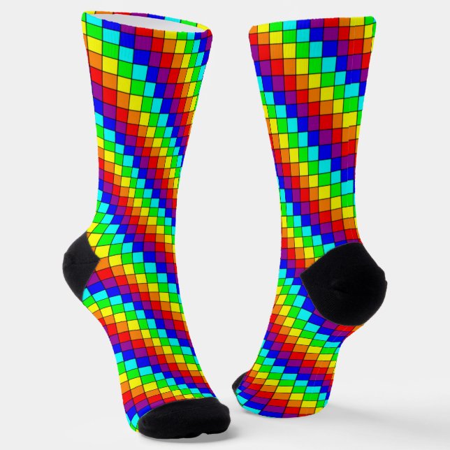Rayas de Arcoíris - Calcetines Premium (Angular)