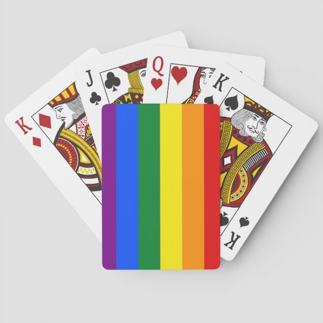 rayas de arcoiris patrón jugar cartas amor es lgbt (Reverso)