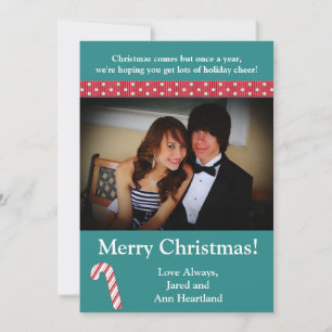 Rayas de caña de caramelo 5x7 en invitación Verde 