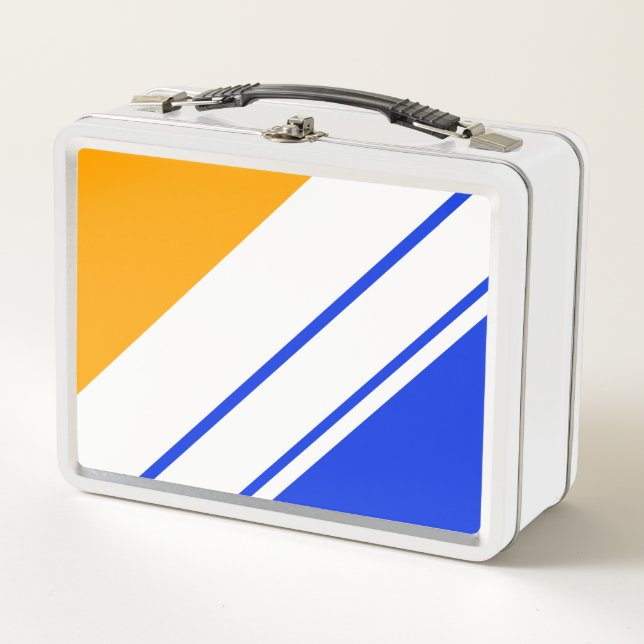 Rayas de Carreras blanca amarillo azul brillante (Anverso)