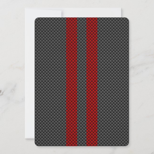 Rayas de Carreras estilo fibra de carbono rojo de  (Anverso)