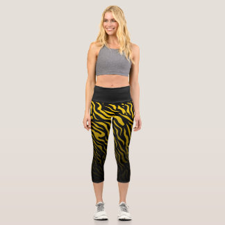 Rayas de cebra amarillas y negras: Leggings elegan