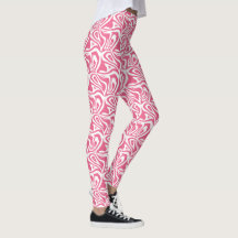 Rayas de cebra rosa y blanca Mujeres Capris Leggin