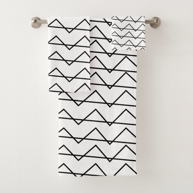 Rayas de Chevron en Blanco y Negro Contemporáneas  (In situ)