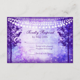 Rayas de cuerdas de árbol púrpura Boda Tarjetas RS