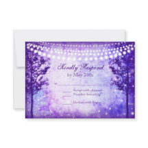 Rayas de cuerdas de árbol púrpura Boda Tarjetas RS
