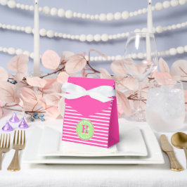 Rayas de cumpleaños Rosa ⎮ Caja de Favor Verde Bla