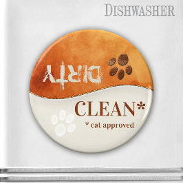 Rayas de gato cortas imán de lavavajillas sucio y 