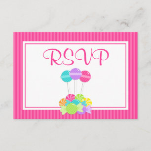 Rayas de golosinas rosadas Bat Mitzvah RSVP