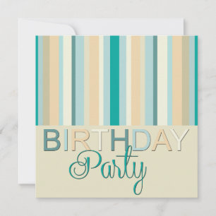 Rayas de la invitación de la fiesta de cumpleaños