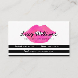 Rayas de las tarjetas de visita de los labios,