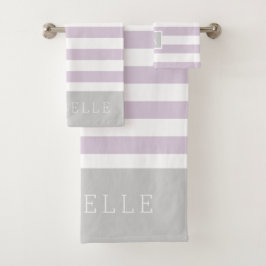 Rayas de Lila y Gris con Monograma | Colores Edita