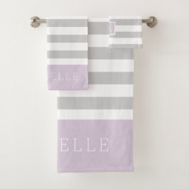 Rayas de Lila y Gris con Monograma | Colores Edita