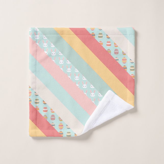 Rayas de Pascua en conejos y huevos (Toallita)