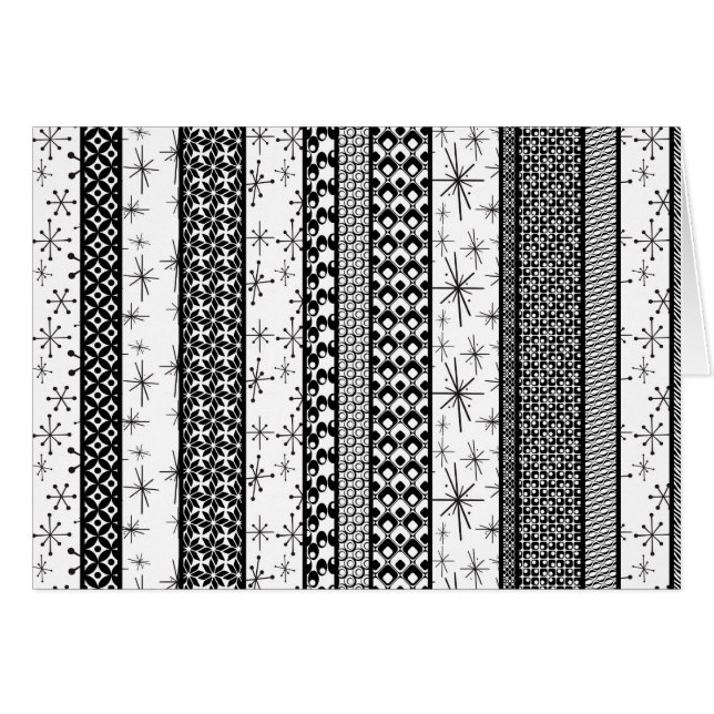 Rayas de patrón retro en blanco y negro 1 (Anverso (Horizontal))