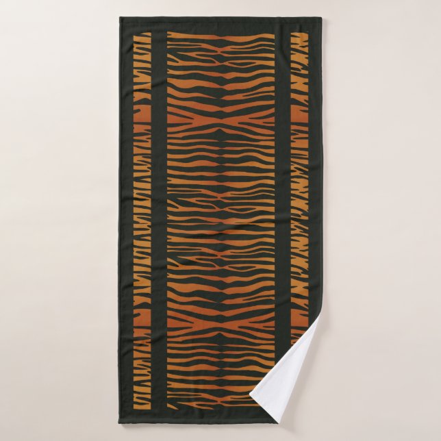 Rayas de tigre con borde (Toalla de baño)