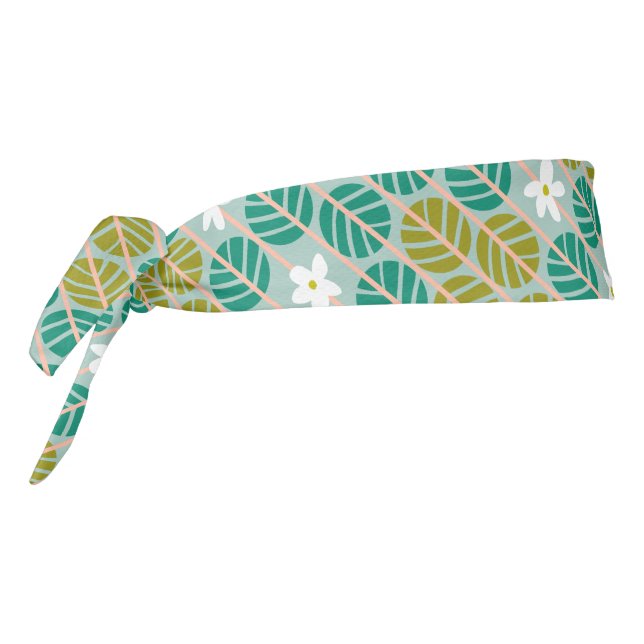 Rayas de verano azul retro floral (Girar 270)