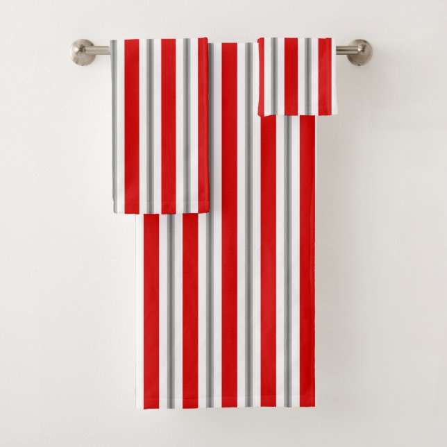 Rayas de verano, rojo profundo, blanco y gris (In situ)