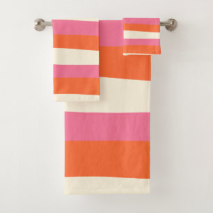 Rayas desiguales - rosa, Naranja y crema