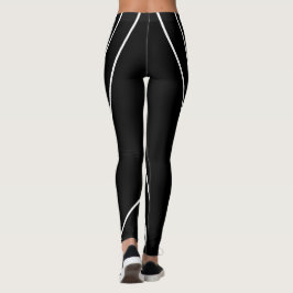 Rayas diagonales en leggings negros y blancos