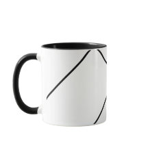 Rayas diagonales en taza negra y blanca