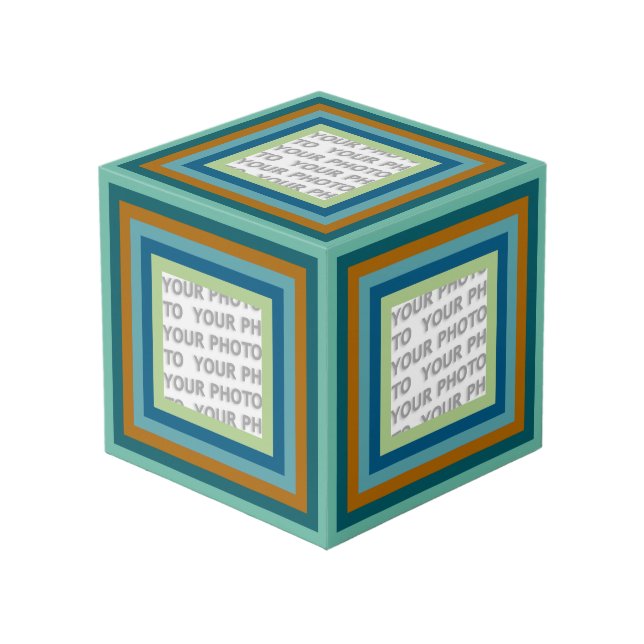 Rayas en el marco cuadrado 9 + tu foto (Angulo Anverso)