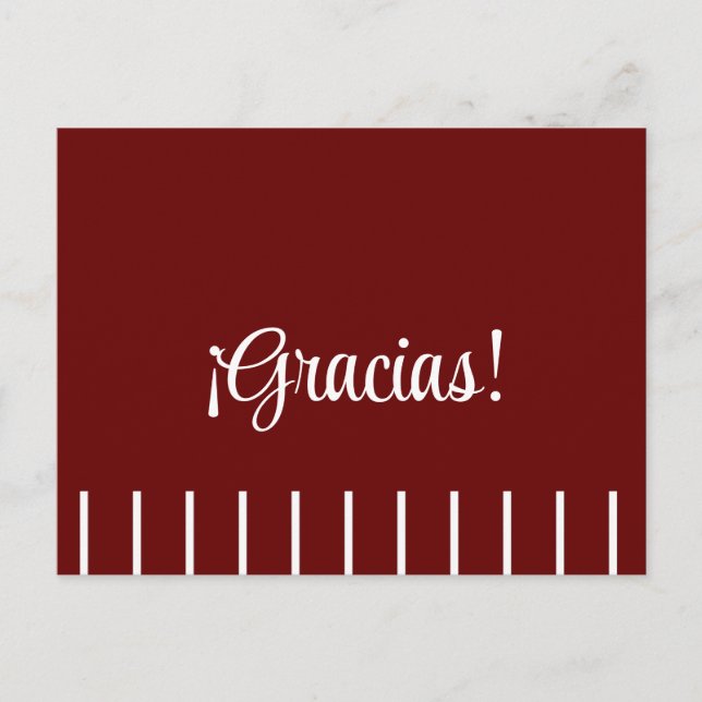 Rayas en español gracias postal (Anverso)