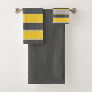Rayas en gris claro y oscuro, amarillo mostaza
