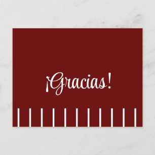Rayas en tarjeta de agradecimiento española