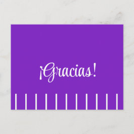 Rayas en tarjeta postal de agradecimiento en españ