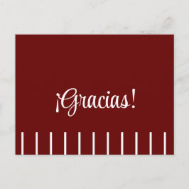 Rayas en tarjeta postal de agradecimiento en españ