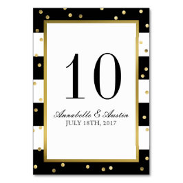 Rayas esparcantes | Elegante tarjeta de mesa de bo