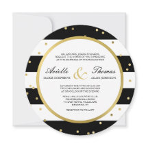 Rayas esparcantes | Invitación a la boda redonda