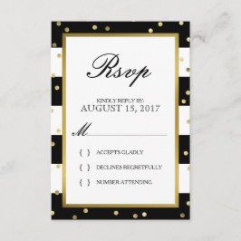 Rayas esparcantes | Tarjeta RSVP de boda elegante