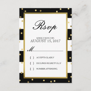 Rayas esparcantes Tarjeta RSVP de boda elegante