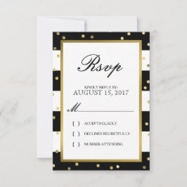 Rayas esparcantes | Tarjeta RSVP de boda elegante