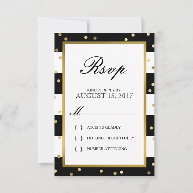 Rayas esparcantes | Tarjeta RSVP de boda elegante (Anverso)