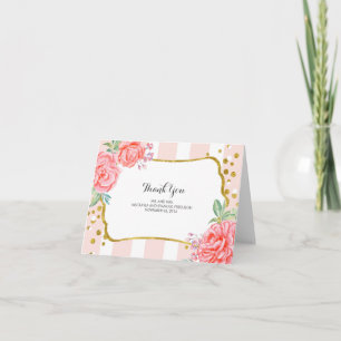rayas florales - agradecimiento de boda de confeti