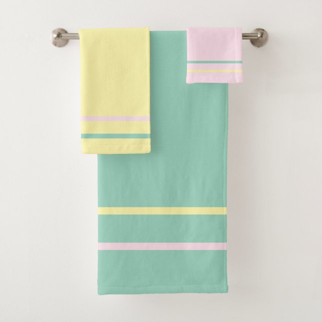 Rayas geométricas Verde azuladas de crema rosa pas (In situ)