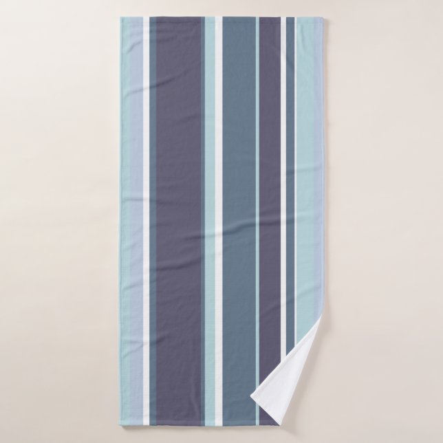 Rayas grises azules (Toalla de baño)
