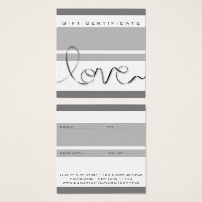 Rayas grises blancas mínimas Amor Chic moderno var (Anverso y reverso)