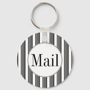 Rayas grises en el llavero blanco de la llave del