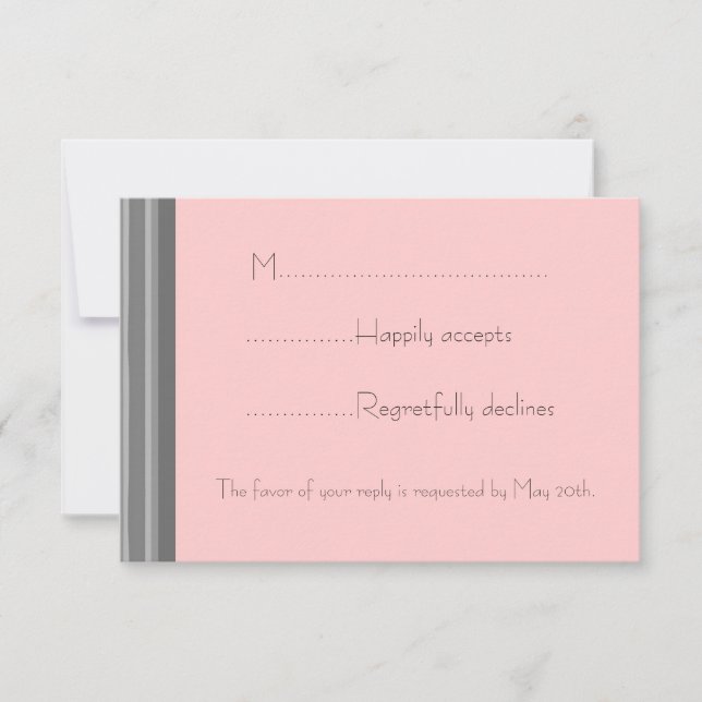 Rayas grises Wedding RSVP (Anverso)