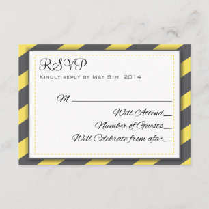 Rayas grises y amarillas elegantes RSVP