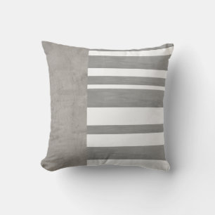 Rayas grises y blancas de almohada minimalista