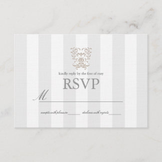 Rayas grises y bodas damasquinadas marrones RSVP