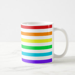Rayas horizontales del arco iris 1 taza