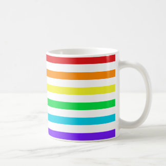 Rayas horizontales del arco iris 1 taza