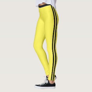 Rayas Laterales Negras Leggings Amarillos Tus Colo